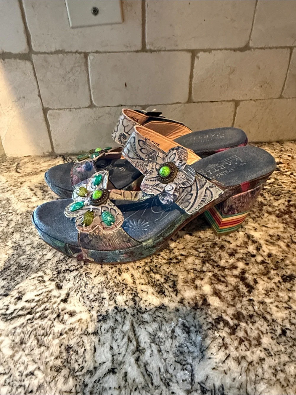 L'Artiste by Spring Step Womens Rossie Leather Heeled Sandals size 40